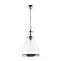 IKARIA 1P, LAMPA WISZĄCA, E27 MAX 60W, METAL, CHROM, KLOSZ SZKLANY TANSPARENTNY  ORNO