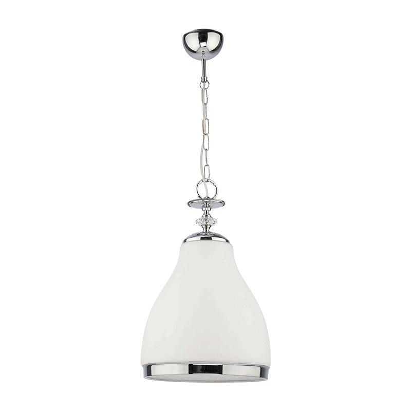 IKARIA 1P, LAMPA WISZĄCA, E27 MAX 60W, METAL, CHROM, KLOSZ SZKLANY MLECZNY ORNO IKARIA 1P, LAMPA WISZĄCA, E27 MAX 60W, METAL, CHROM, KLOSZ SZKLANY MLECZNY ORNO