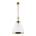 IKARIA 1P, LAMPA WISZĄCA, E27 MAX. 60W, METAL, MOSIĄDZ, KLOSZ SZKLANY TRANSPARENTNY ORNO