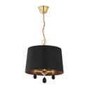 ACHAJA 3P, LAMPA WISZĄCA, 3XE27, MAX. 3X60W, METAL, MOSIĄDZ, ABAŻUR CZARNY DUŻY ORNO