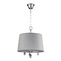 ACHAJA 3P, LAMPA WISZĄCA, 3XE27, MAX. 3X60W, METAL, CHROM, ABAŻUR SZARY DUŻY ORNO