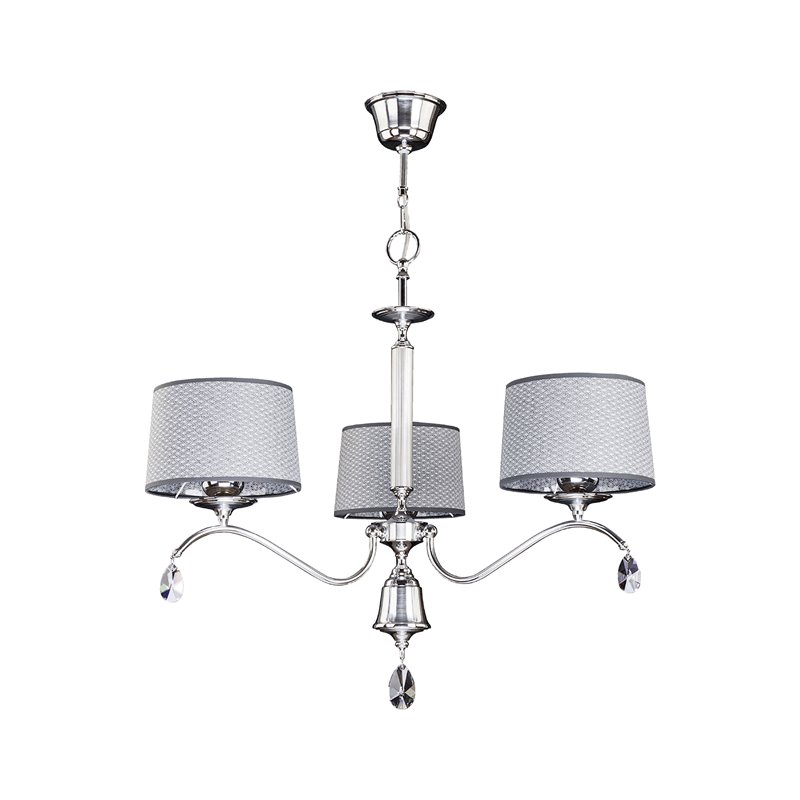 ACHAJA 3P, LAMPA WISZĄCA, 3XE27, MAX. 3X60W, METAL, CHROM, ABAŻUR SZARY ORNO