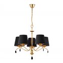 ACHAJA 5P, LAMPA WISZĄCA, 5XE27, MAX. 5X60W, METAL, MOSIĄDZ, ABAŻUR CZARNY ORNO