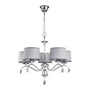 ACHAJA 5P, LAMPA WISZĄCA, 5XE27, MAX. 5X60W, METAL, CHROM, ABAŻUR SZARY ORNO