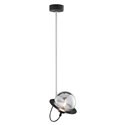OTRIS 1P, LAMPA WISZĄCA, G9 LED, MAX. 12W, METAL, CZARNY/NIKIEL, KLOSZ SZKLANY ORNO