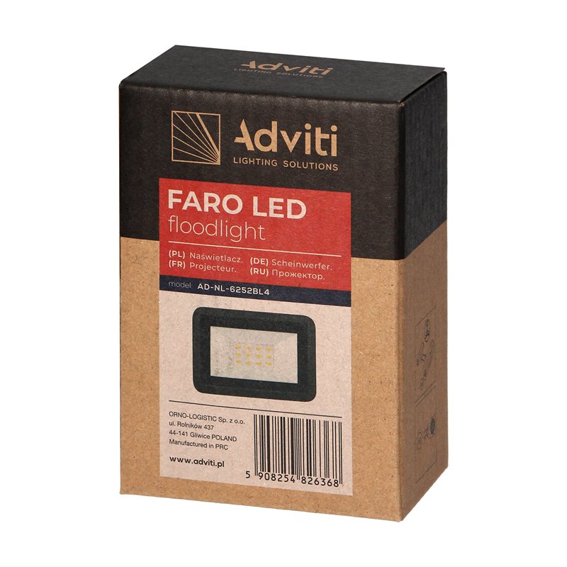 FARO LED NAŚWIETLACZ 10W, 800LM, IP65, 4000K, ALUMINIUM + SZKŁO ORNO FARO LED NAŚWIETLACZ 10W, 800LM, IP65, 4000K, ALUMINIUM + SZKŁO ORNO