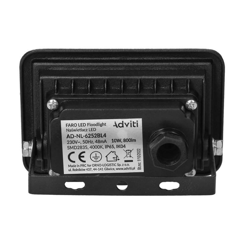 FARO LED NAŚWIETLACZ 10W, 800LM, IP65, 4000K, ALUMINIUM + SZKŁO ORNO FARO LED NAŚWIETLACZ 10W, 800LM, IP65, 4000K, ALUMINIUM + SZKŁO ORNO