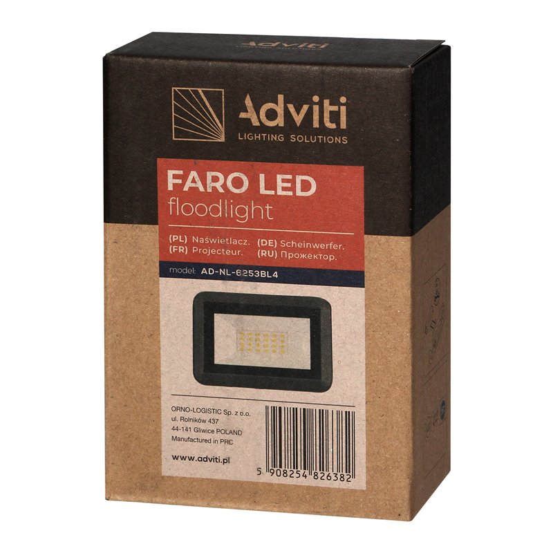 FARO LED NAŚWIETLACZ 20W, 1600LM, IP65, 4000K, ALUMINIUM + SZKŁO ORNO FARO LED NAŚWIETLACZ 20W, 1600LM, IP65, 4000K, ALUMINIUM + SZKŁO ORNO