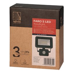 FARO S LED NAŚWIETLACZ Z PIR 20W, 1600LM, IP44, 4000K, ALUMINIUM + SZKŁO ORNO FARO S LED NAŚWIETLACZ Z PIR 20W, 1600LM, IP44, 4000K, ALUMINIUM + SZKŁO ORNO