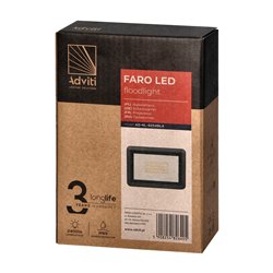 FARO LED NAŚWIETLACZ 30W, 2400LM, IP65, 4000K, ALUMINIUM + SZKŁO ORNO FARO LED NAŚWIETLACZ 30W, 2400LM, IP65, 4000K, ALUMINIUM + SZKŁO ORNO