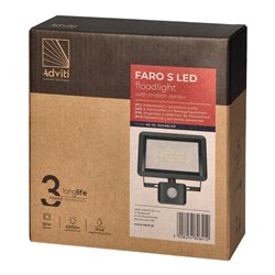 FARO S LED NAŚWIETLACZ Z PIR 30W, 2400LM, IP44, 4000K, ALUMINIUM + SZKŁO ORNO FARO S LED NAŚWIETLACZ Z PIR 30W, 2400LM, IP44, 4000K, ALUMINIUM + SZKŁO ORNO