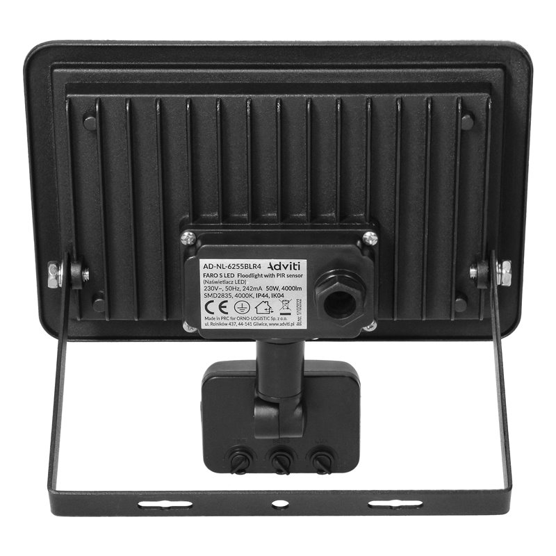 FARO S LED NAŚWIETLACZ Z PIR 50W, 4000LM, IP44, 4000K, ALUMINIUM + SZKŁO ORNO FARO S LED NAŚWIETLACZ Z PIR 50W, 4000LM, IP44, 4000K, ALUMINIUM + SZKŁO ORNO