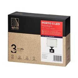 PORTO S LED 30W NAŚWIETLACZ Z PIR, 2400LM, IP44, 4000K, ALUMINIUM + POLIWĘGLAN ORNO PORTO S LED 30W NAŚWIETLACZ Z PIR, 2400LM, IP44, 4000K, ALUMINIUM + POLIWĘGLAN ORNO
