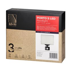 PORTO S LED 50W NAŚWIETLACZ Z PIR, 4000LM, IP44, 4000K, ALUMINIUM + POLIWĘGLAN ORNO PORTO S LED 50W NAŚWIETLACZ Z PIR, 4000LM, IP44, 4000K, ALUMINIUM + POLIWĘGLAN ORNO