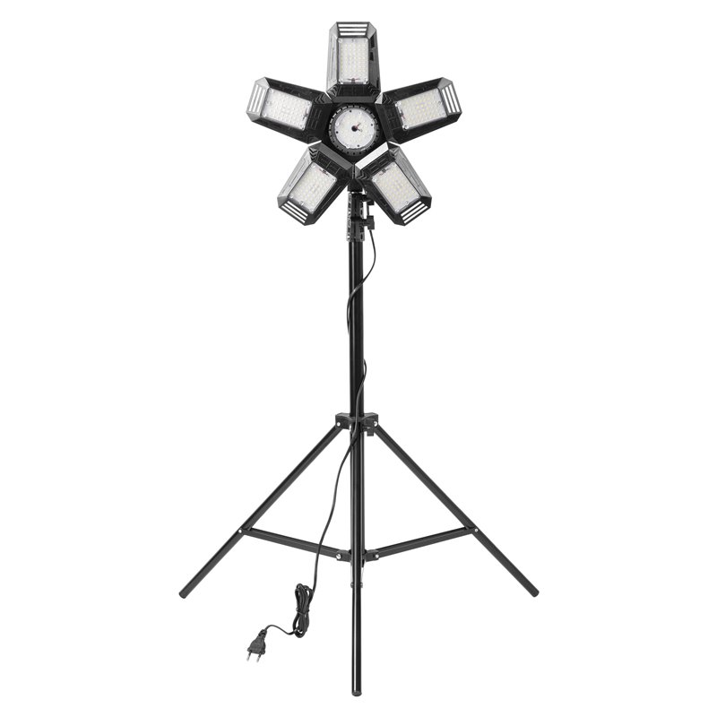 RIGEL LED ZESTAW: LAMPA WARSZTATOWA SKŁADANA 5-SKRZYDŁOWA 55W + STATYW + ADAPTER ORNO