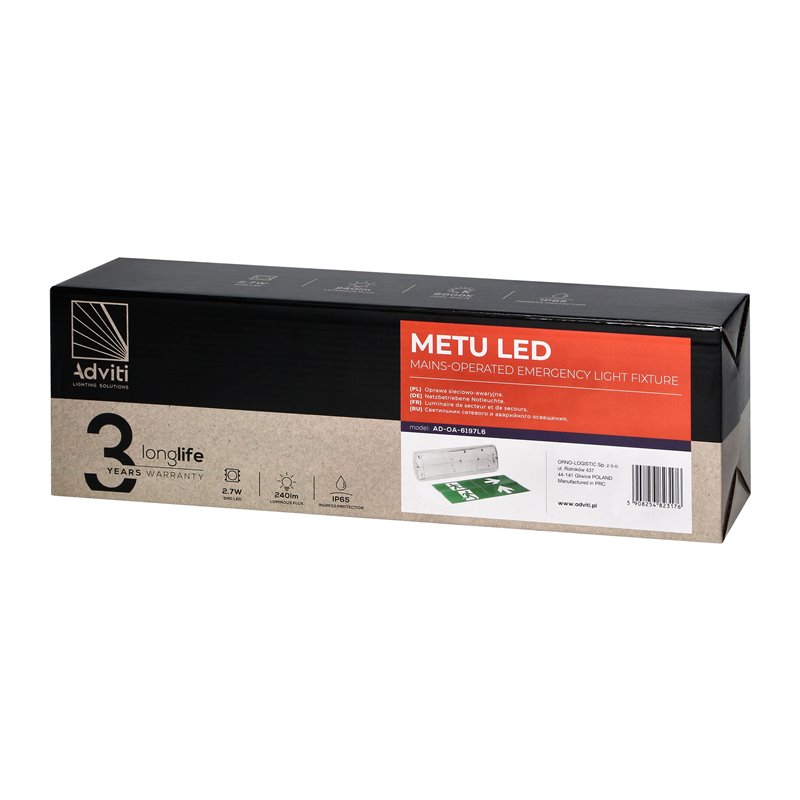 OPRAWA SIECIOWO-AWARYJNA METU LED 2,7W, 3H, IP65, 6000K ORNO OPRAWA SIECIOWO-AWARYJNA METU LED 2,7W, 3H, IP65, 6000K ORNO