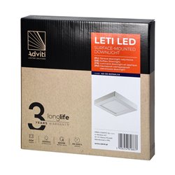 LETI LED 24W, OPRAWA DOWNLIGHT, NATYNKOWA, KWADRATOWA, 2000LM, 4000K, BIAŁA, WBUDOWANY ZASILACZ LED ORNO LETI LED 24W, OPRAWA DOWNLIGHT, NATYNKOWA, KWADRATOWA, 2000LM, 4000K, BIAŁA, WBUDOWANY ZASILACZ LED ORNO