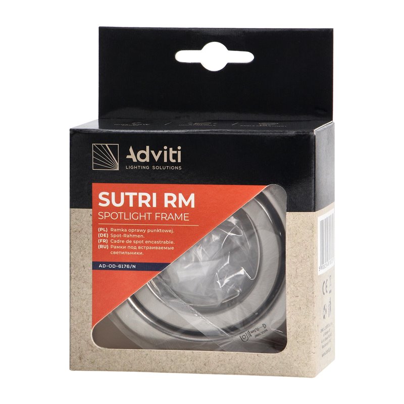 SUTRI RM RAMKA DEKORACYJNA OPRAWY PUNKTOWEJ, MR16/GU10 MAX 7W, OKRĄGŁA, REGULOWANA, SATYNA ORNO SUTRI RM RAMKA DEKORACYJNA OPRAWY PUNKTOWEJ, MR16/GU10 MAX 7W, OKRĄGŁA, REGULOWANA, SATYNA ORNO
