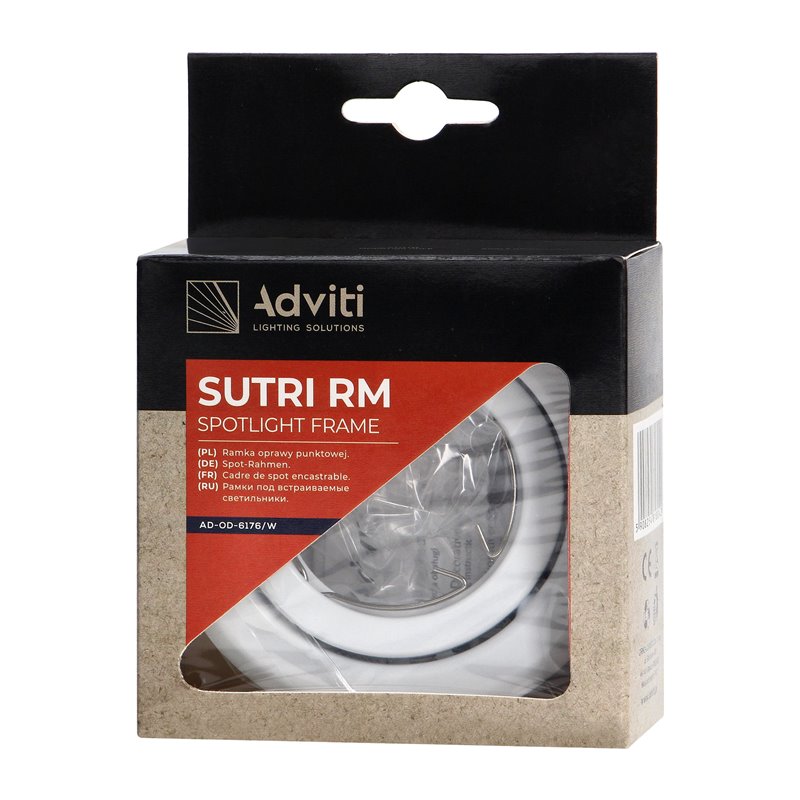 SUTRI RM RAMKA DEKORACYJNA OPRAWY PUNKTOWEJ, MR16/GU10 MAX 7W, OKRĄGŁA, REGULOWANA, BIAŁA ORNO SUTRI RM RAMKA DEKORACYJNA OPRAWY PUNKTOWEJ, MR16/GU10 MAX 7W, OKRĄGŁA, REGULOWANA, BIAŁA ORNO