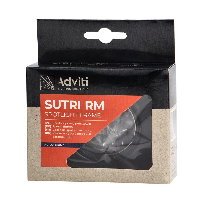 SUTRI SM RAMKA DEKORACYJNA OPRAWY PUNKTOWEJ, MR16/GU10 MAX 7W, KWADRAT, REGULOWANA, CZARNA ORNO SUTRI SM RAMKA DEKORACYJNA OPRAWY PUNKTOWEJ, MR16/GU10 MAX 7W, KWADRAT, REGULOWANA, CZARNA ORNO