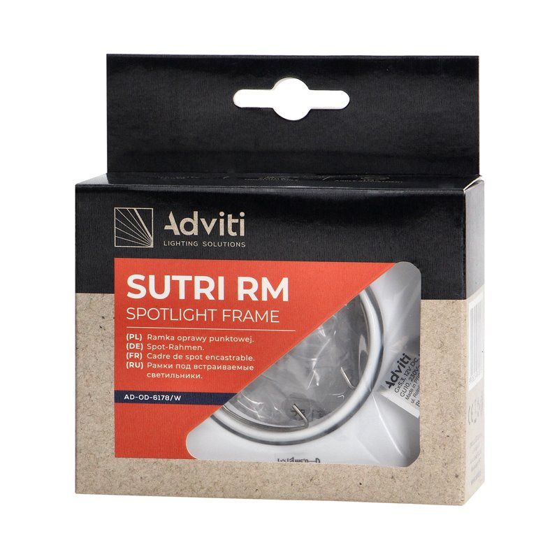 SUTRI SM RAMKA DEKORACYJNA OPRAWY PUNKTOWEJ, MR16/GU10 MAX 7W, KWADRAT, REGULOWANA, BIAŁA ORNO SUTRI SM RAMKA DEKORACYJNA OPRAWY PUNKTOWEJ, MR16/GU10 MAX 7W, KWADRAT, REGULOWANA, BIAŁA ORNO