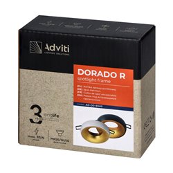 DORADO R, RAMKA DEKORACYJNA OPRAWY PUNKTOWEJ, GU10, OKRĄGŁA, CZARNO-ZŁOTA ORNO DORADO R, RAMKA DEKORACYJNA OPRAWY PUNKTOWEJ, GU10, OKRĄGŁA, CZARNO-ZŁOTA ORNO