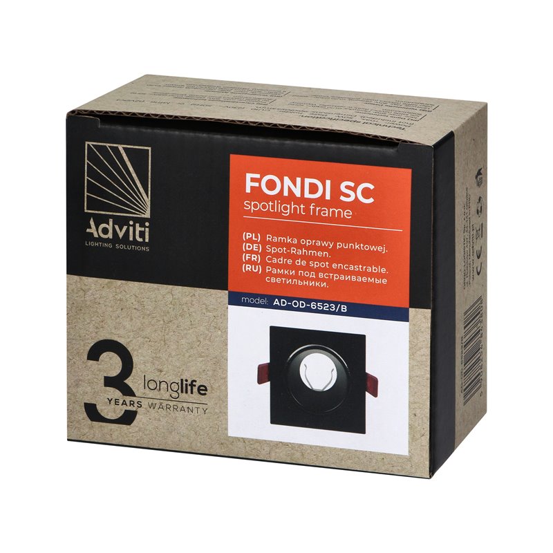 FONDI SC RAMKA DEKORACYJNA OPRAWY PUNKTOWEJ, MR16/GU10 MAX. 50W, KWADRAT, STAŁA, ALUMINIOWA, CZARNA ORNO FONDI SC RAMKA DEKORACYJNA OPRAWY PUNKTOWEJ, MR16/GU10 MAX. 50W, KWADRAT, STAŁA, ALUMINIOWA, CZARNA ORNO