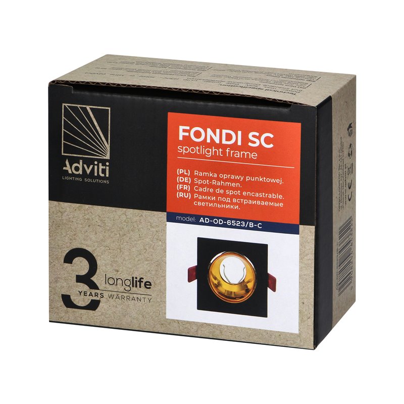 FONDI SC RAMKA DEKORACYJNA OPRAWY PUNKTOWEJ, MR16/GU10 MAX. 50W, KWADRAT, STAŁA, ALUMINIOWA, CZARNO-ZŁOTA ORNO FONDI SC RAMKA DEKORACYJNA OPRAWY PUNKTOWEJ, MR16/GU10 MAX. 50W, KWADRAT, STAŁA, ALUMINIOWA, CZARNO-ZŁOTA ORNO