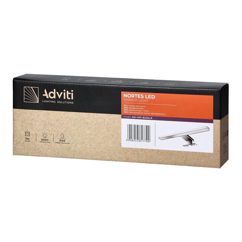 NORTES LED 5W, LAMPA NAD LUSTRO, 320LM, 4000K, DŁ. 30 CM, PLASTIK, SREBRNA ORNO NORTES LED 5W, LAMPA NAD LUSTRO, 320LM, 4000K, DŁ. 30 CM, PLASTIK, SREBRNA ORNO