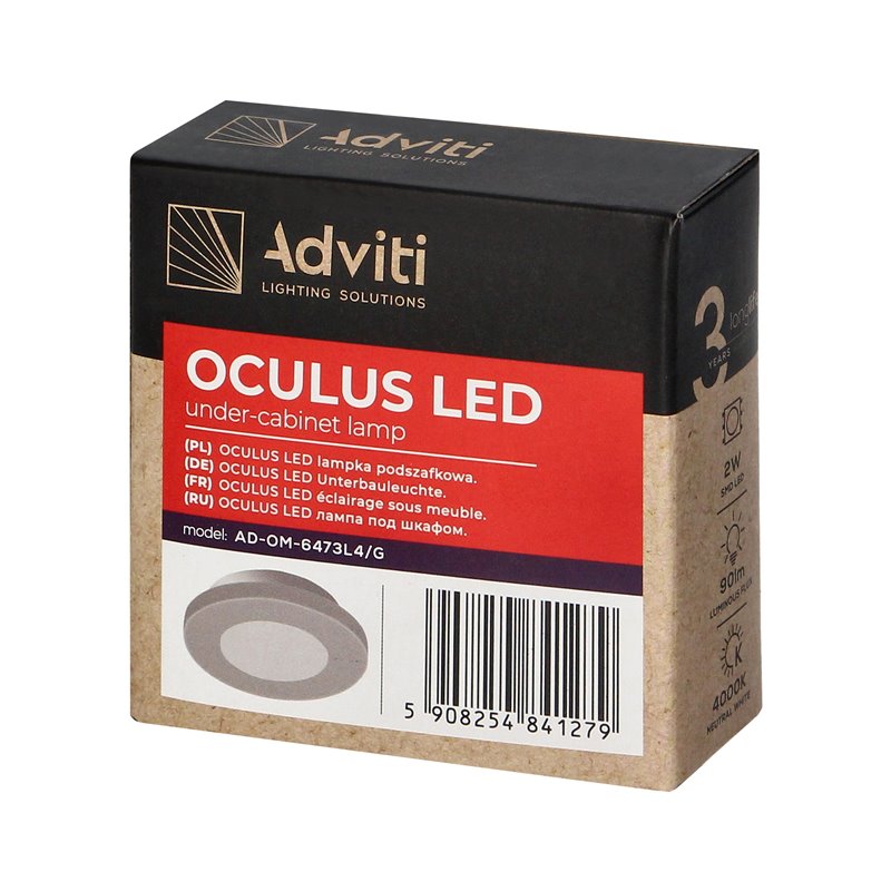 OCULUS LAMPKA PODSZAFKOWA LED 2W, 90LM, 4000K, SZARA ORNO OCULUS LAMPKA PODSZAFKOWA LED 2W, 90LM, 4000K, SZARA ORNO