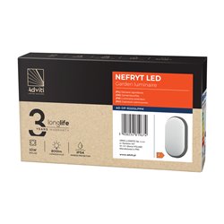 NEFRYT LED 10W, OPRAWA OGRODOWA, 800LM, IP54, 4000K, SZARA ORNO NEFRYT LED 10W, OPRAWA OGRODOWA, 800LM, IP54, 4000K, SZARA ORNO