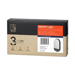 NEFRYT LED 10W, OPRAWA OGRODOWA Z CZUJNIKIEM RUCHU PIR, 800LM, IP54, 4000K, SZARA ORNO NEFRYT LED 10W, OPRAWA OGRODOWA Z CZUJNIKIEM RUCHU PIR, 800LM, IP54, 4000K, SZARA ORNO