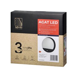AGAT LED 10W, OPRAWA OGRODOWA Z CZUJNIKIEM RUCHU, 140ST, 800LM, IP54, 4000K, CZARNA ORNO AGAT LED 10W, OPRAWA OGRODOWA Z CZUJNIKIEM RUCHU, 140ST, 800LM, IP54, 4000K, CZARNA ORNO