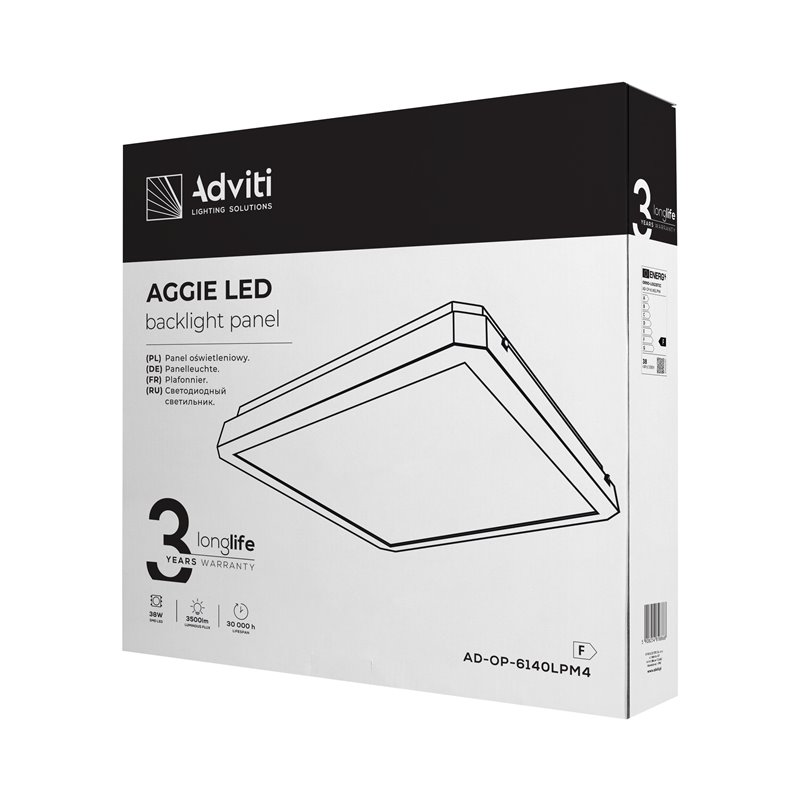 AGGIE LED 38W OPRAWA OŚWIETLENIOWA, 3500LM, IP20, 4000K, STALOWA OBUDOWA+PC ORNO AGGIE LED 38W OPRAWA OŚWIETLENIOWA, 3500LM, IP20, 4000K, STALOWA OBUDOWA+PC ORNO