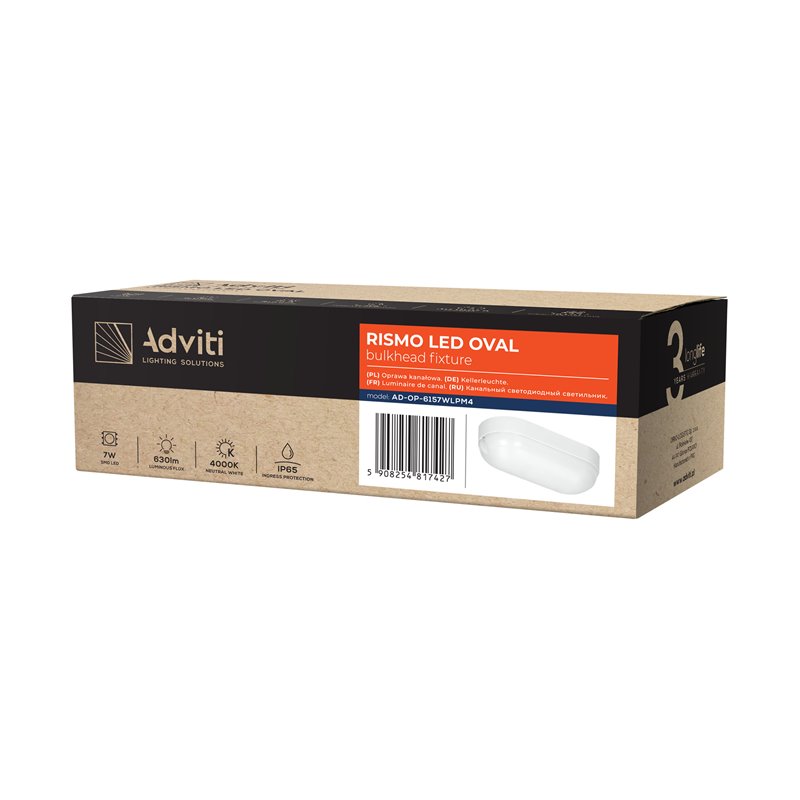 RISMO LED OVAL 7W OPRAWA KANAŁOWA, 630LM, IP65, IK08, 4000K ORNO RISMO LED OVAL 7W OPRAWA KANAŁOWA, 630LM, IP65, IK08, 4000K ORNO