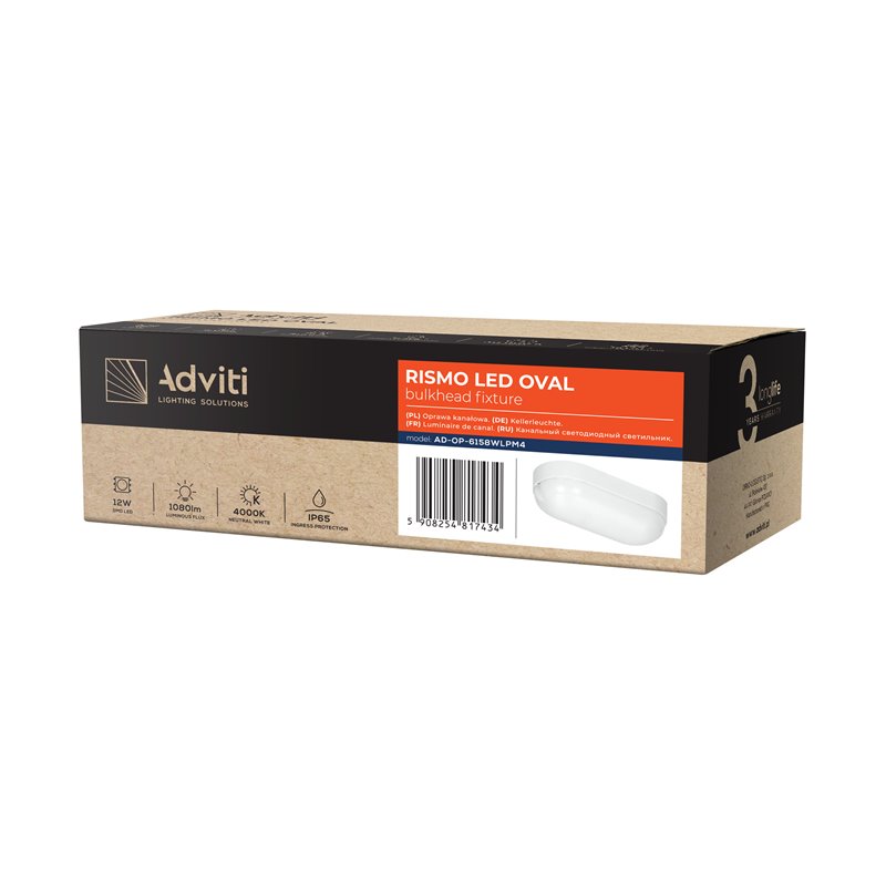 RISMO LED OVAL 12W OPRAWA KANAŁOWA, 1080LM, IP65, IK08, 4000K ORNO RISMO LED OVAL 12W OPRAWA KANAŁOWA, 1080LM, IP65, IK08, 4000K ORNO