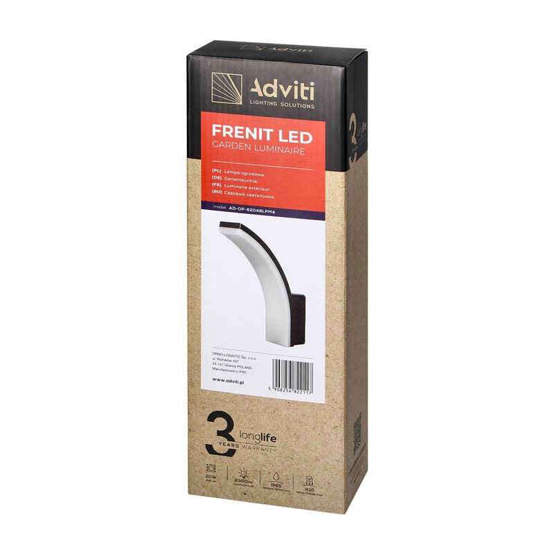 FRENIT LED 20W, OPRAWA OGRODOWA, 2000LM, IP65, 4000K, CZARNA ORNO FRENIT LED 20W, OPRAWA OGRODOWA, 2000LM, IP65, 4000K, CZARNA ORNO