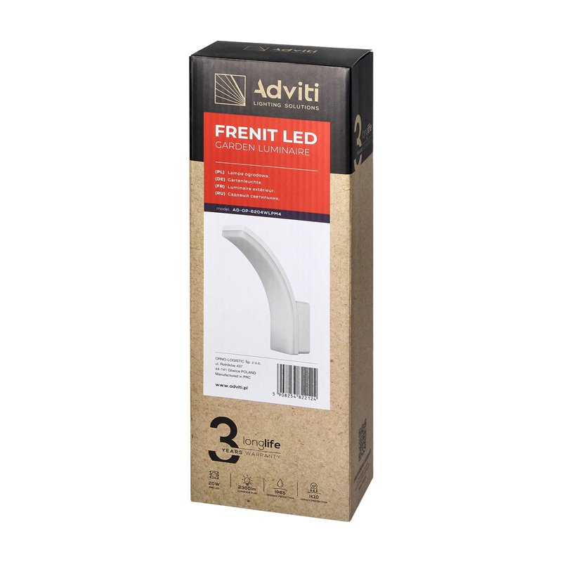FRENIT LED 20W, OPRAWA OGRODOWA, 2000LM, IP65, 4000K, BIAŁA ORNO FRENIT LED 20W, OPRAWA OGRODOWA, 2000LM, IP65, 4000K, BIAŁA ORNO