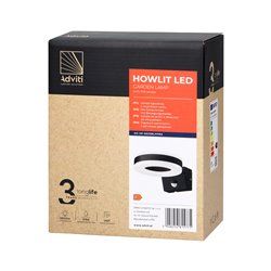 HOWLIT LED 20W, OPRAWA OGRODOWA Z CZUJNIKIEM RUCHU, 1800LM, IP65, 4000K, CZARNA ORNO HOWLIT LED 20W, OPRAWA OGRODOWA Z CZUJNIKIEM RUCHU, 1800LM, IP65, 4000K, CZARNA ORNO