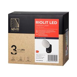 RIOLIT LED 15W, OPRAWA OGRODOWA Z CZUJNIKIEM RUCHU, 1100LM, IP65, 4000K, CZARNA ORNO RIOLIT LED 15W, OPRAWA OGRODOWA Z CZUJNIKIEM RUCHU, 1100LM, IP65, 4000K, CZARNA ORNO