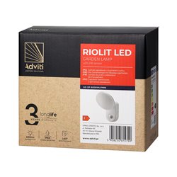 RIOLIT LED 15W, OPRAWA OGRODOWA Z CZUJNIKIEM RUCHU, 1100LM, IP65, 4000K, BIAŁA ORNO RIOLIT LED 15W, OPRAWA OGRODOWA Z CZUJNIKIEM RUCHU, 1100LM, IP65, 4000K, BIAŁA ORNO