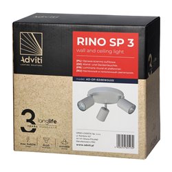 RINO OPRAWA ŚCIENNO-SUFITOWA, MOC MAX. 3X50W, GU10, IP20, BIAŁA ORNO RINO OPRAWA ŚCIENNO-SUFITOWA, MOC MAX. 3X50W, GU10, IP20, BIAŁA ORNO