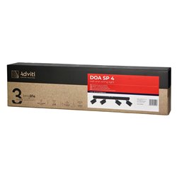 DOA OPRAWA ŚCIENNO-SUFITOWA, MOC MAX. 4X50W, GU10, IP20, CZARNA ORNO DOA OPRAWA ŚCIENNO-SUFITOWA, MOC MAX. 4X50W, GU10, IP20, CZARNA ORNO