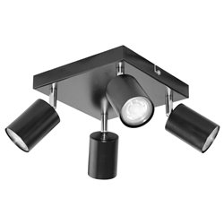 DOA SP4, OPRAWA ŚCIENNO-SUFITOWA, GU10 MAX. 4X50W, IP20, CZARNA, KWADRAT ORNO DOA SP4, OPRAWA ŚCIENNO-SUFITOWA, GU10 MAX. 4X50W, IP20, CZARNA, KWADRAT ORNO