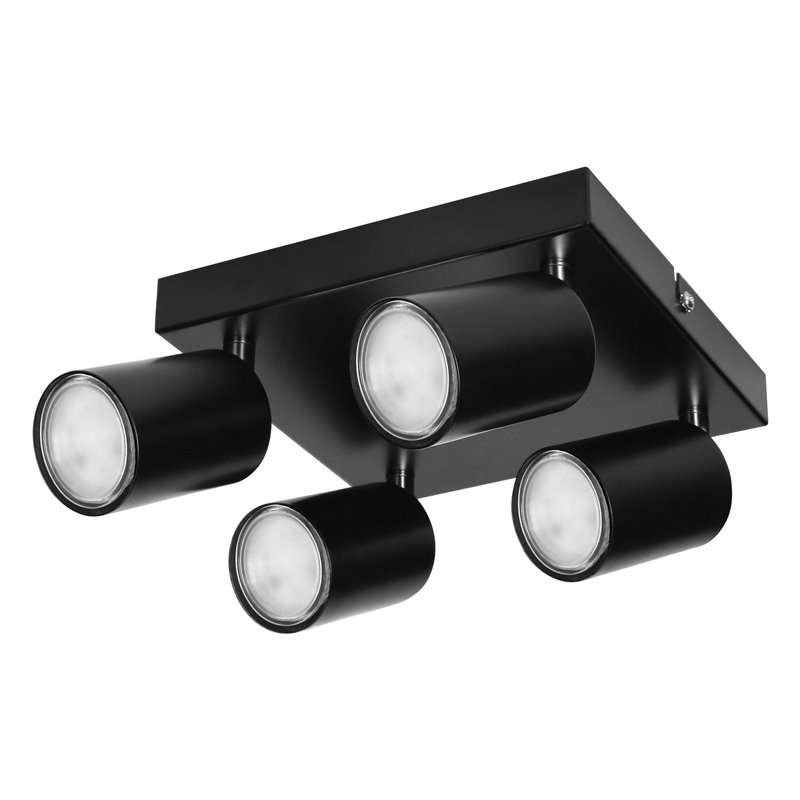 DOA SP4, OPRAWA ŚCIENNO-SUFITOWA, GU10 MAX. 4X50W, IP20, CZARNA, KWADRAT ORNO DOA SP4, OPRAWA ŚCIENNO-SUFITOWA, GU10 MAX. 4X50W, IP20, CZARNA, KWADRAT ORNO