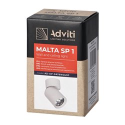 MALTA SP 1, OPRAWA ŚCIENNO-SUFITOWA, GU10 MAX. 12W, IP20, BIAŁA ORNO MALTA SP 1, OPRAWA ŚCIENNO-SUFITOWA, GU10 MAX. 12W, IP20, BIAŁA ORNO
