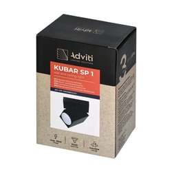 KUBAR SP 1, OPRAWA ŚCIENNO-SUFITOWA, GU10, IP20, CZARNA ORNO KUBAR SP 1, OPRAWA ŚCIENNO-SUFITOWA, GU10, IP20, CZARNA ORNO