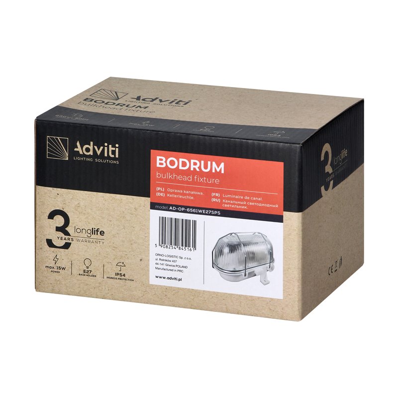 BODRUM, OPRAWA OŚWIETLENIOWA, E27, MAX. 15W, IP54, KLOSZ SZKLANY, STALOWA OSŁONA, BIAŁA ORNO BODRUM, OPRAWA OŚWIETLENIOWA, E27, MAX. 15W, IP54, KLOSZ SZKLANY, STALOWA OSŁONA, BIAŁA ORNO