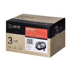 SOTOA, OPRAWA OŚWIETLENIOWA, E27, MAX. 15W, IP54, KLOSZ SZKLANY, OSŁONA PLASTIKOWA, CZARNA ORNO SOTOA, OPRAWA OŚWIETLENIOWA, E27, MAX. 15W, IP54, KLOSZ SZKLANY, OSŁONA PLASTIKOWA, CZARNA ORNO