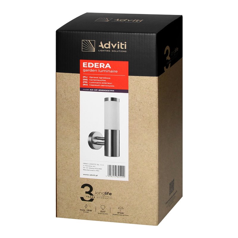 EDERA OPRAWA OGRODOWA, E27, MAX. 15W, IP44, STAL NIERDZEWNA ORNO EDERA OPRAWA OGRODOWA, E27, MAX. 15W, IP44, STAL NIERDZEWNA ORNO